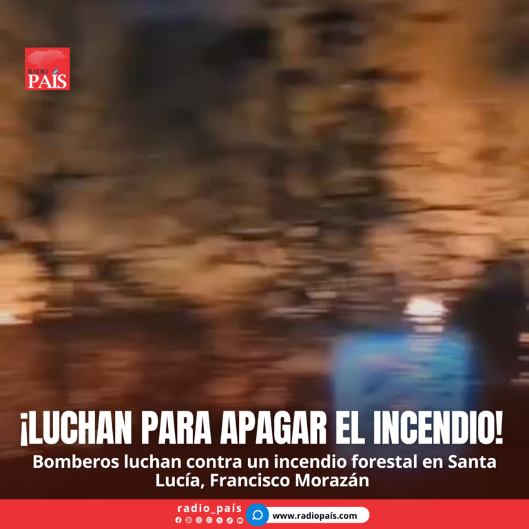 Bomberos luchan contra un incendio forestal en Santa Lucía, Francisco Morazán